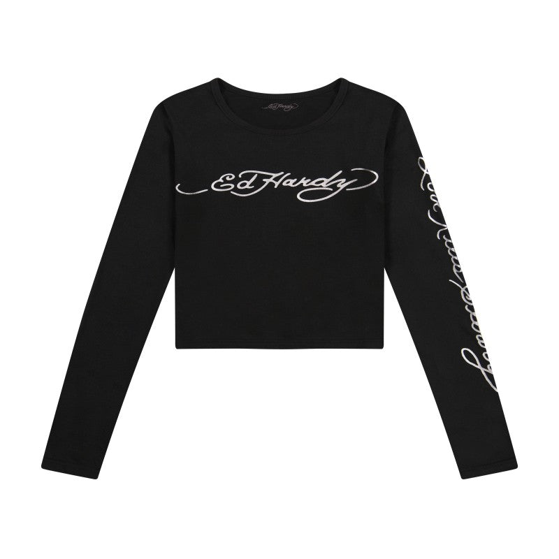 Panther Snake Long Sleeve Crop Shirt