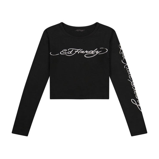 Panther Snake Long Sleeve Crop Shirt