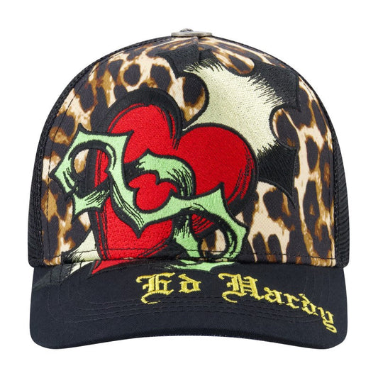 Sacred Heart Trucker Hat, Leopard