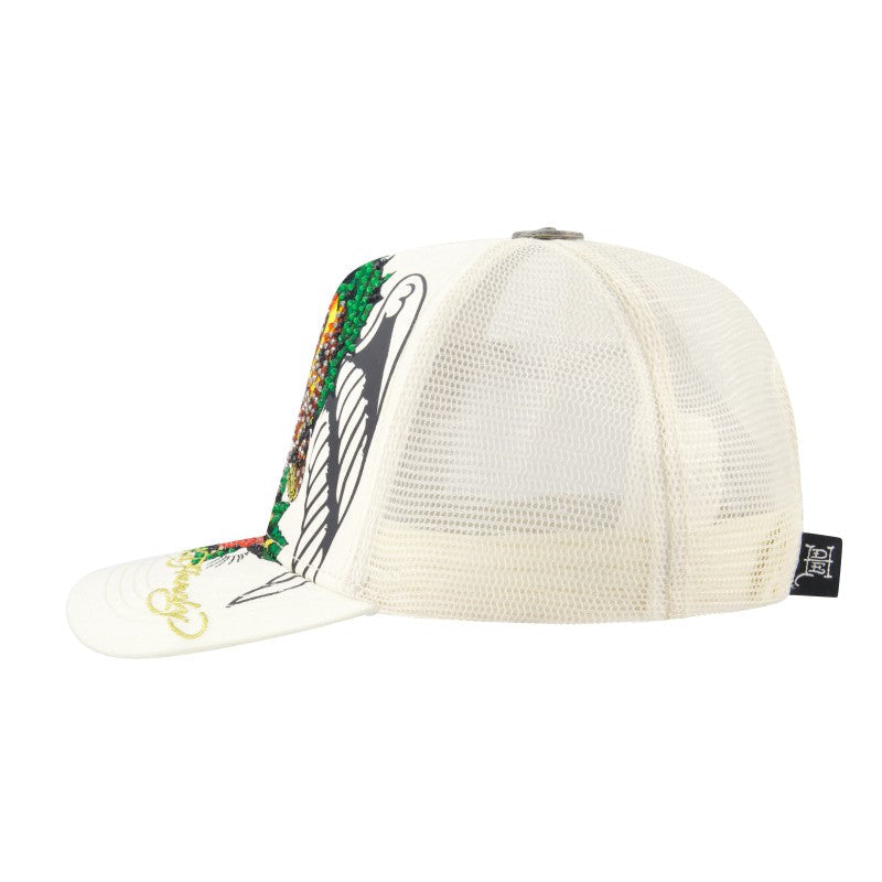 Christ Rhinestone Trucker Hat, Ivory