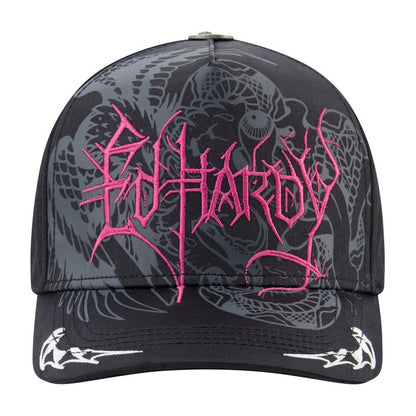 Cyber Logo Satin Trucker Hat, Black
