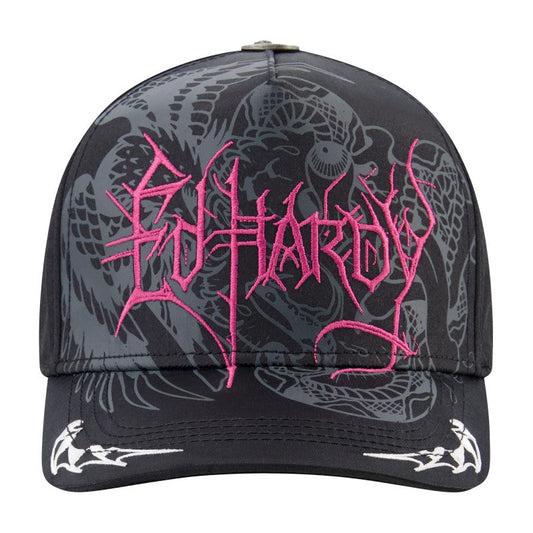 Cyber Logo Satin Trucker Hat, Black