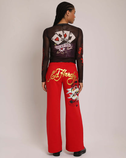 Gamble Heart Long Sleeve Mesh Top