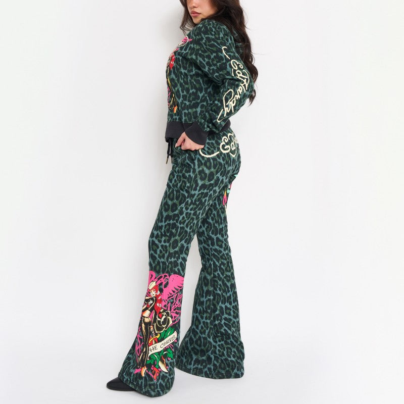 Anchor Rose Boot Cut Sweatpants