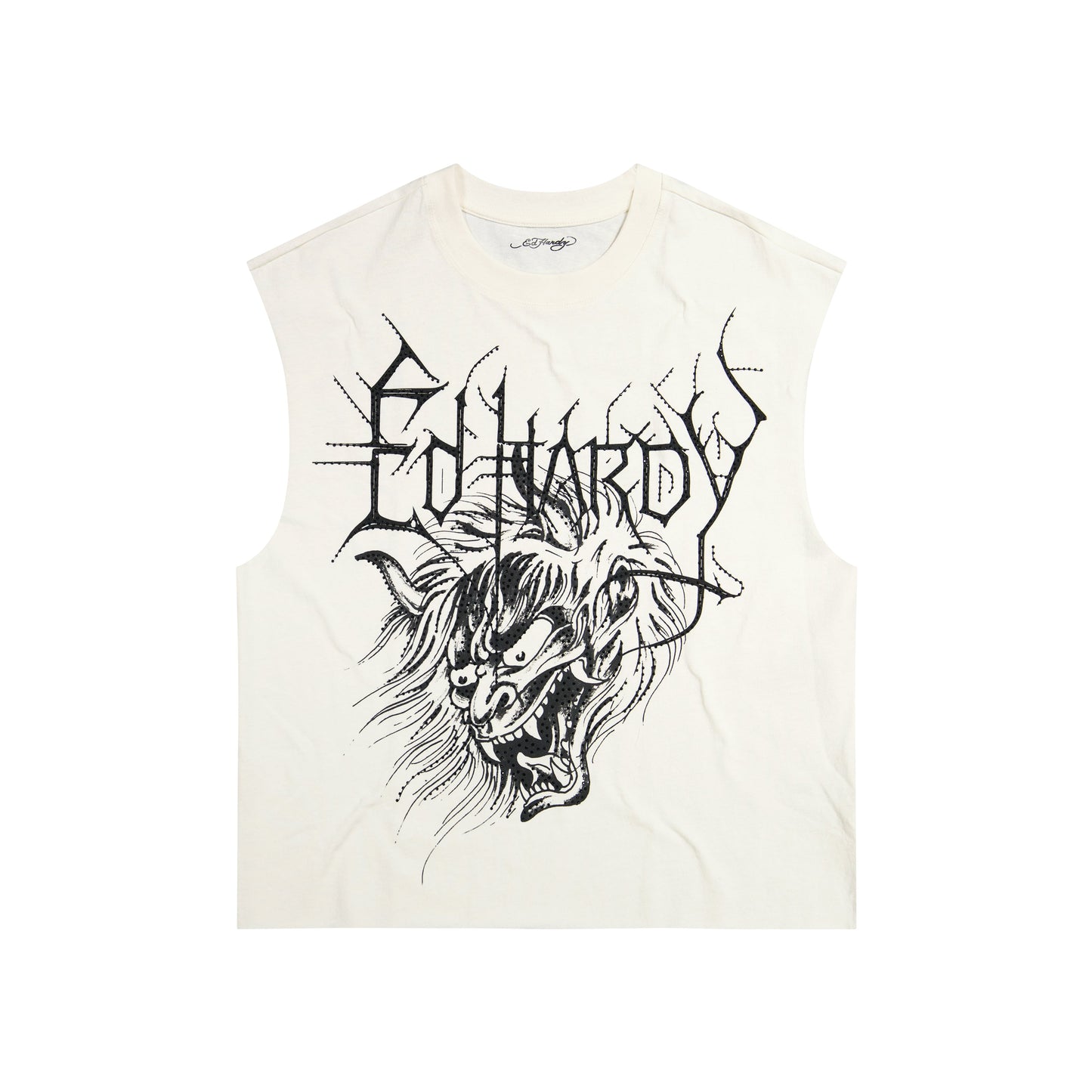 Demon Head Rhinestone Boxy Cropped Tee