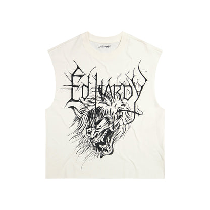 Demon Head Rhinestone Boxy Cropped Tee