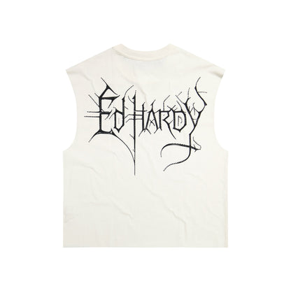 Demon Head Rhinestone Boxy Cropped Tee