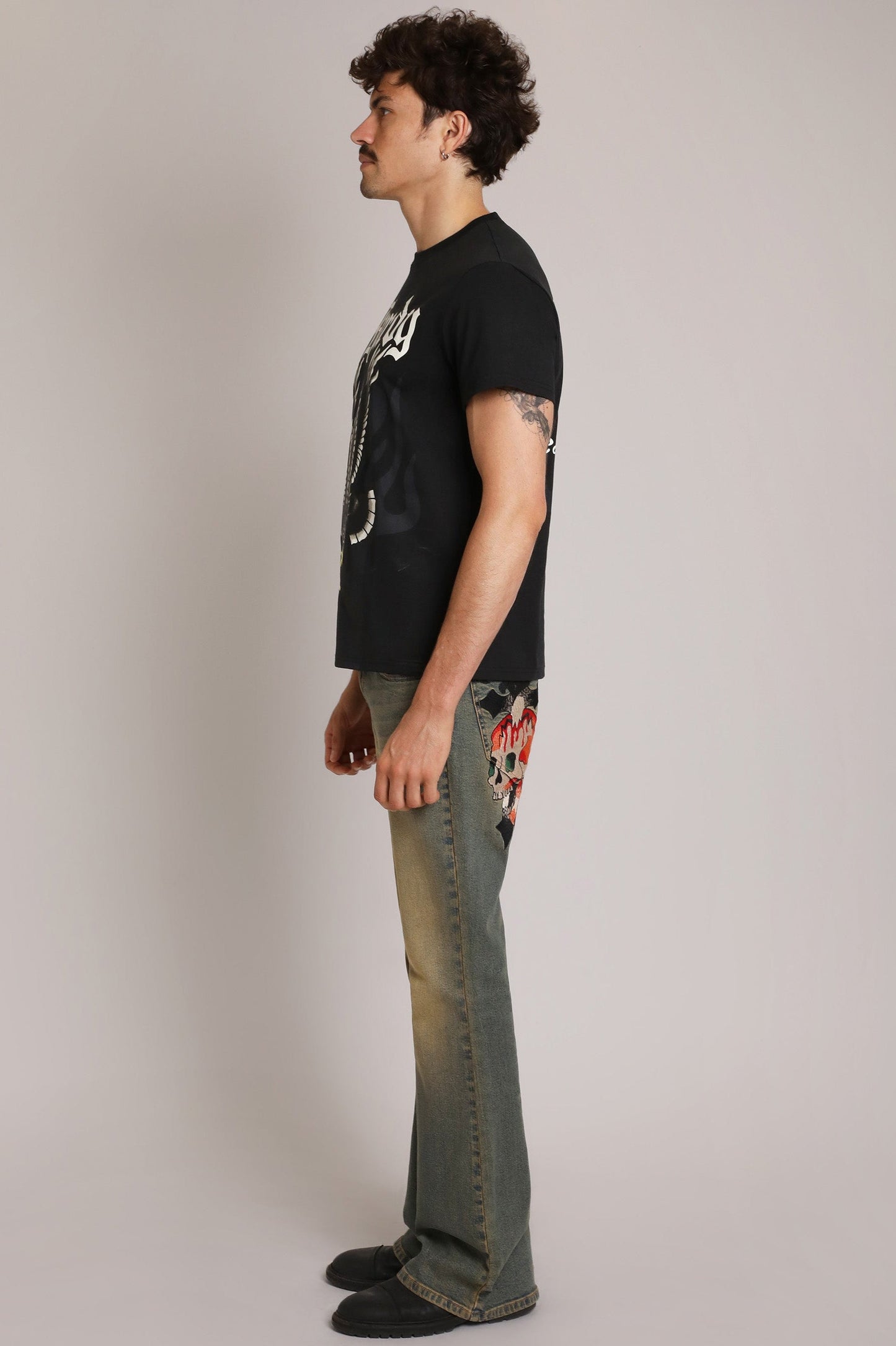 Skull Crosses Throwback Bootcut Jeans