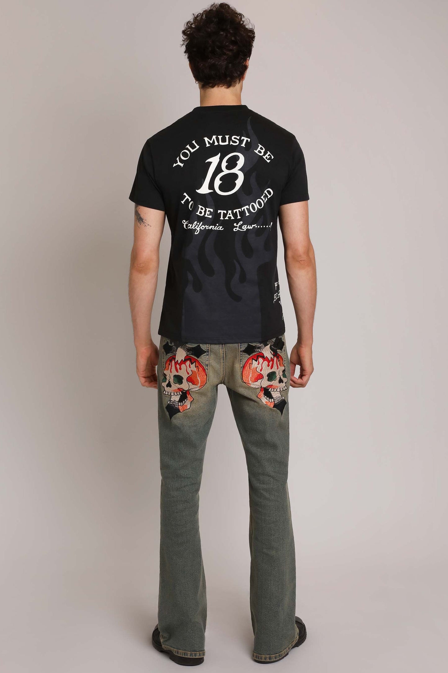 Skull Crosses Throwback Bootcut Jeans