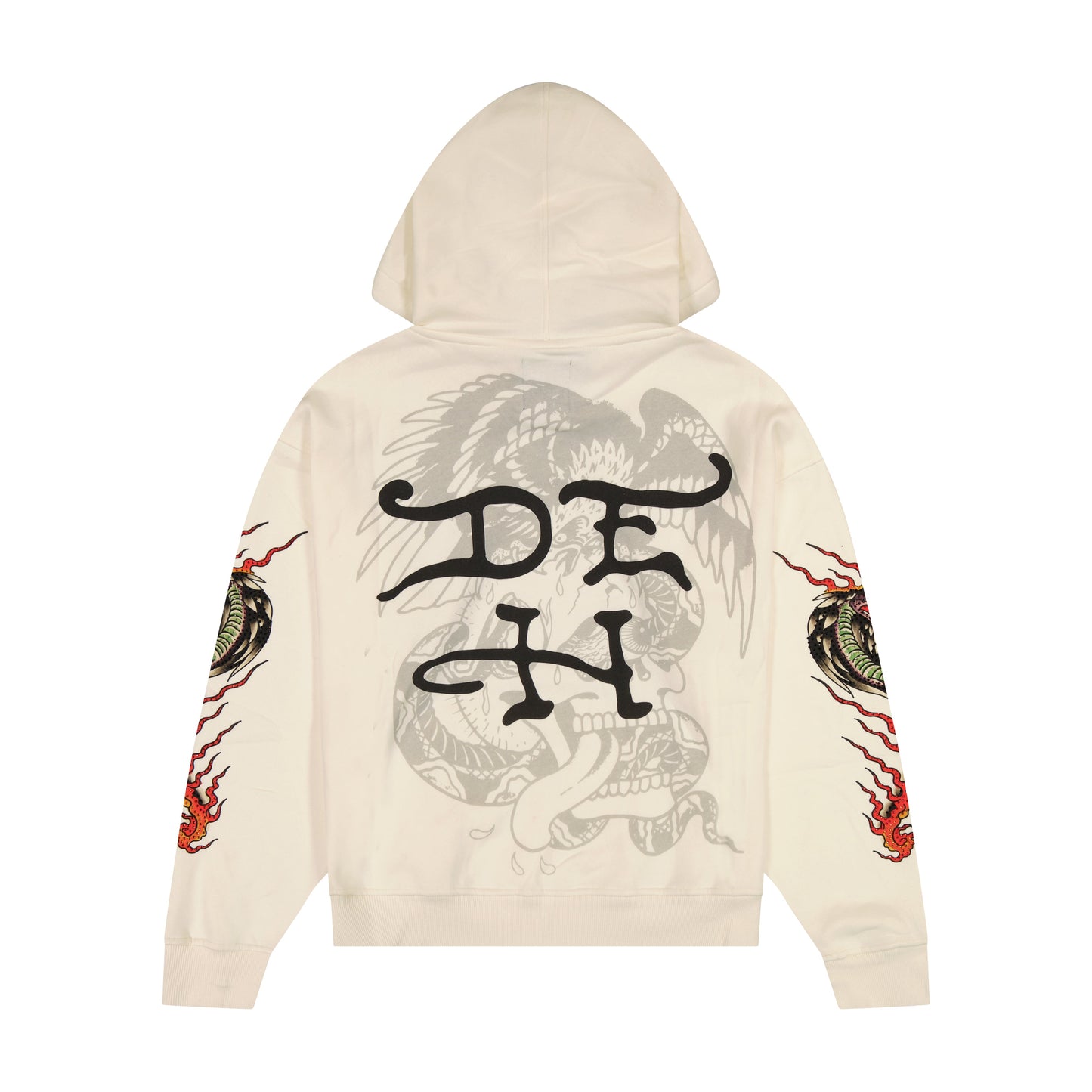 Panther Flame Rhinestone Boxy Fleece Hoodie
