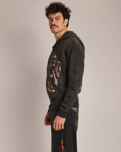 Skeles Boxy Zip Hoodie - Sunfade Grey