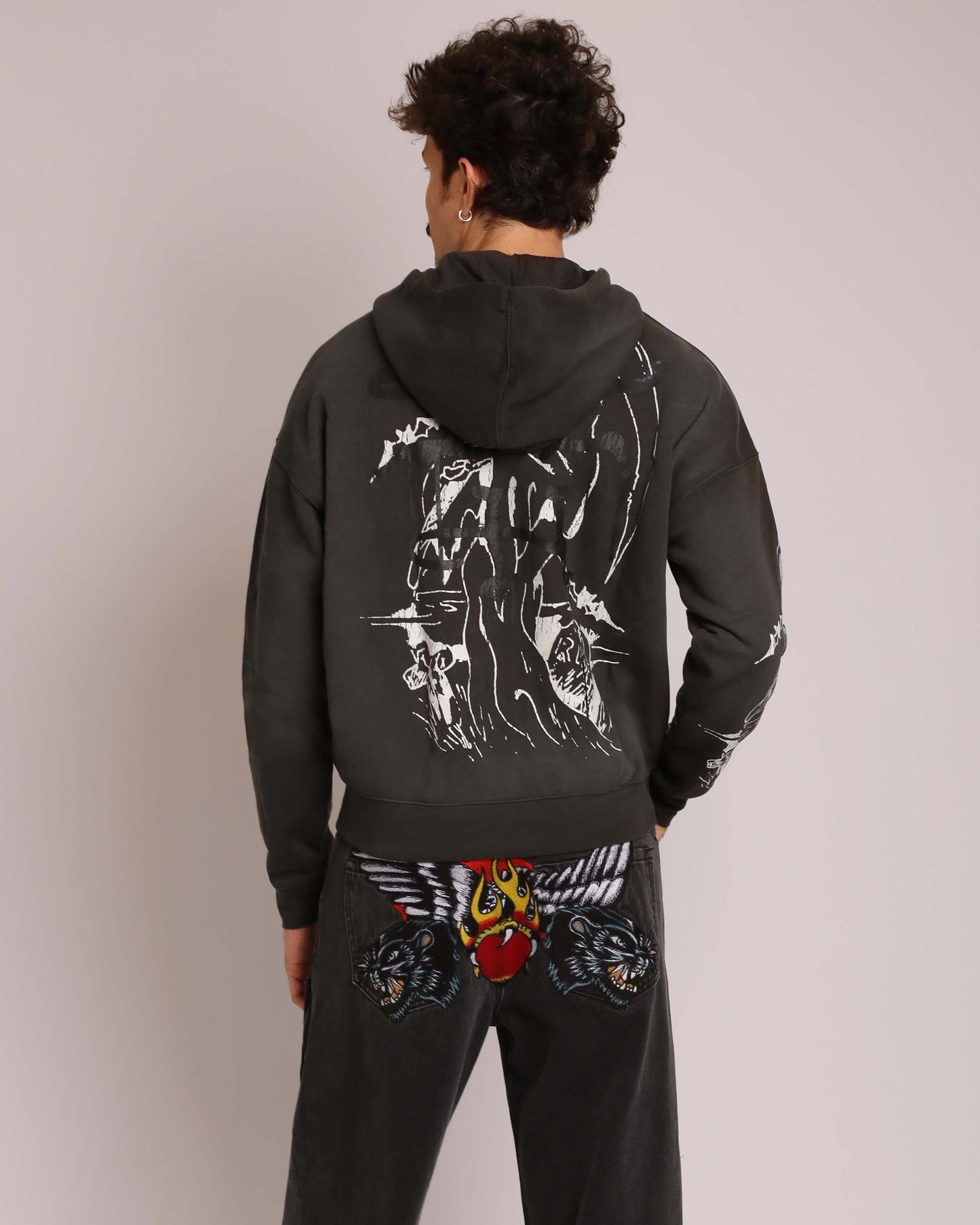 Skeles Boxy Zip Hoodie - Sunfade Grey