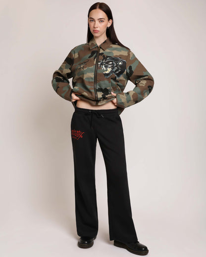LKS Skull Black Flared Sweatpant