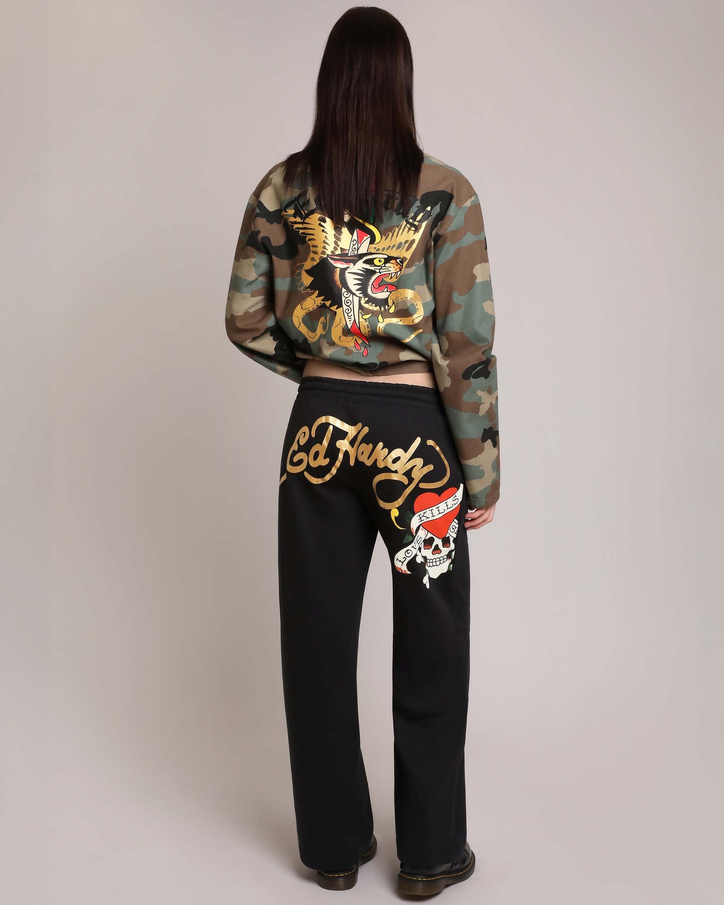LKS Skull Black Flared Sweatpant