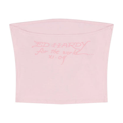 Pink Flame Skull Tube Top