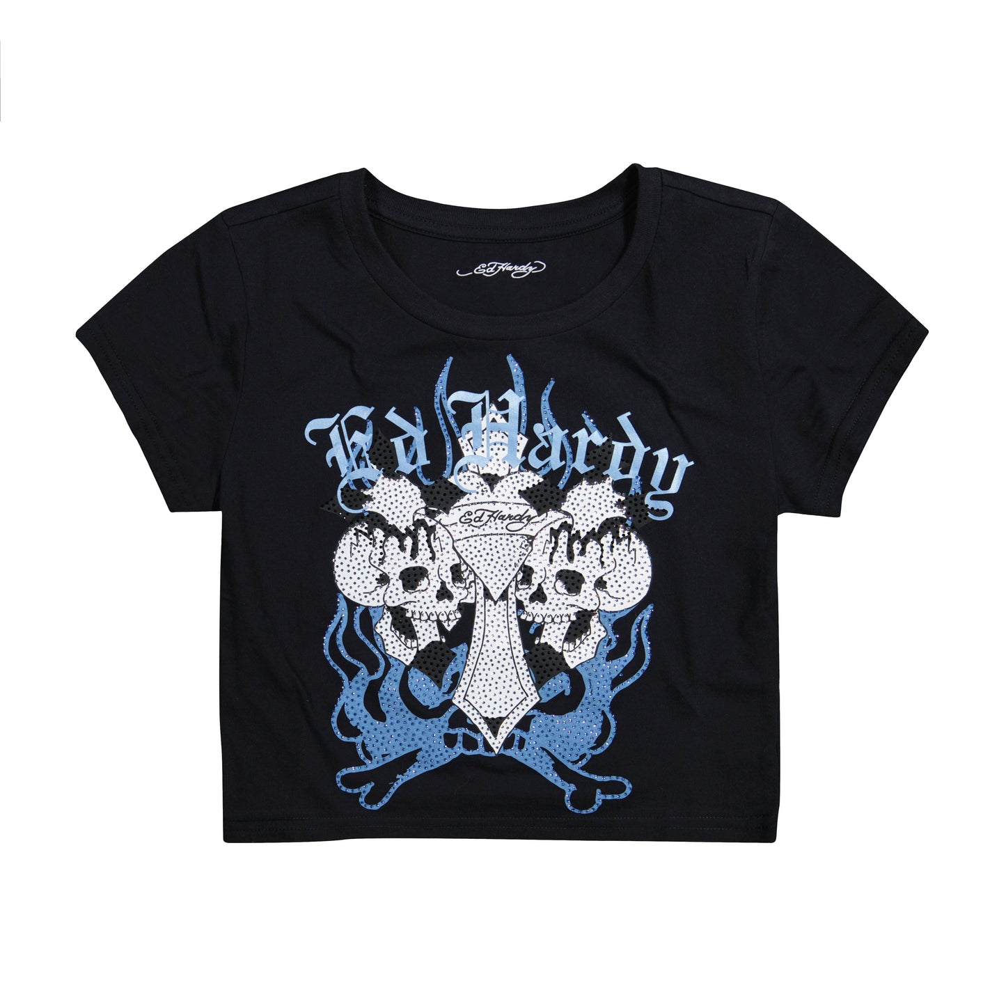 Skull Crosses Rhinestone Baby Tee