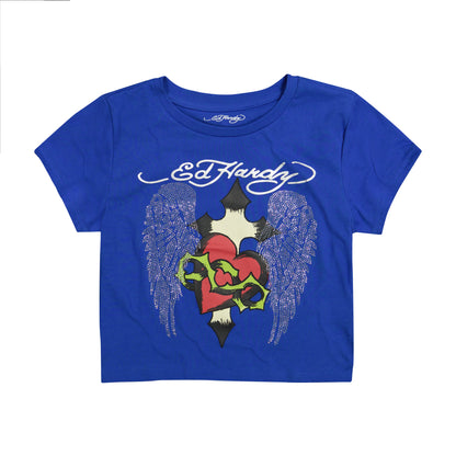 Sacred Heart Wings Rhinestone Baby Tee