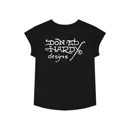 Fire Tiger Rhinestone Cap Sleeve Tee