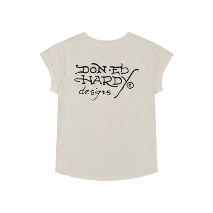 LKS Heart Rhinestone Cap Sleeve Tee
