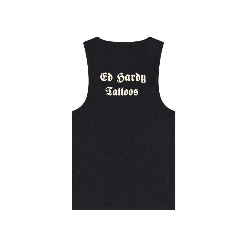 Black Rose Rhinestone Tank