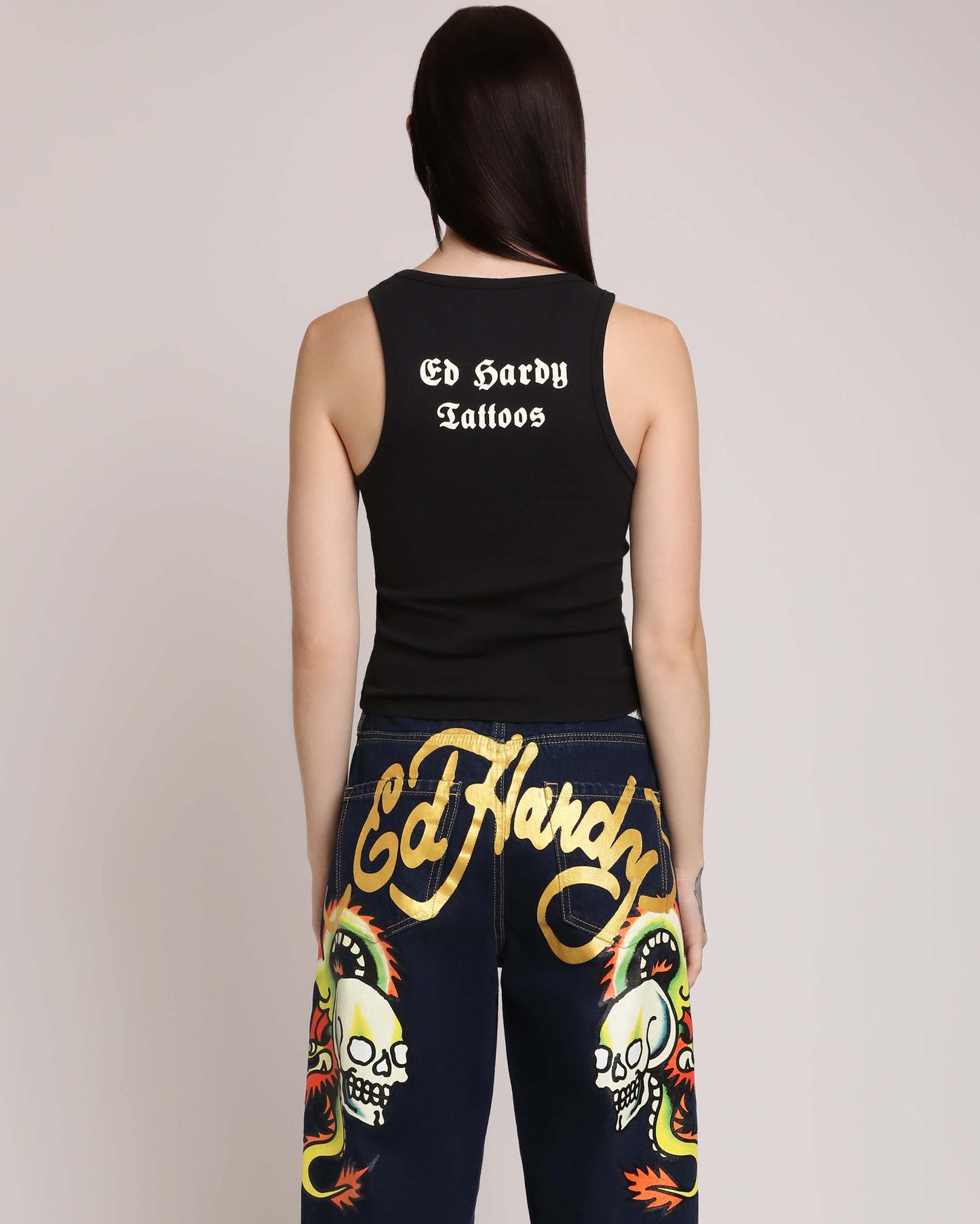 Black Rose Rhinestone Tank