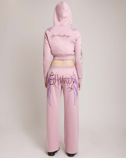 Cross Wings Puff Print Zip Hoodie