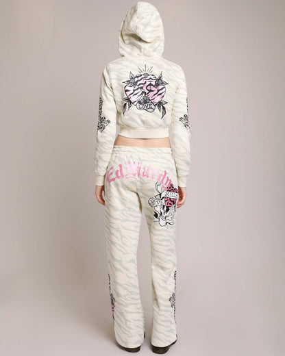 LKS Zebra Skull Zip Hoodie