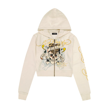 LKS Skull Zip Front Hoodie
