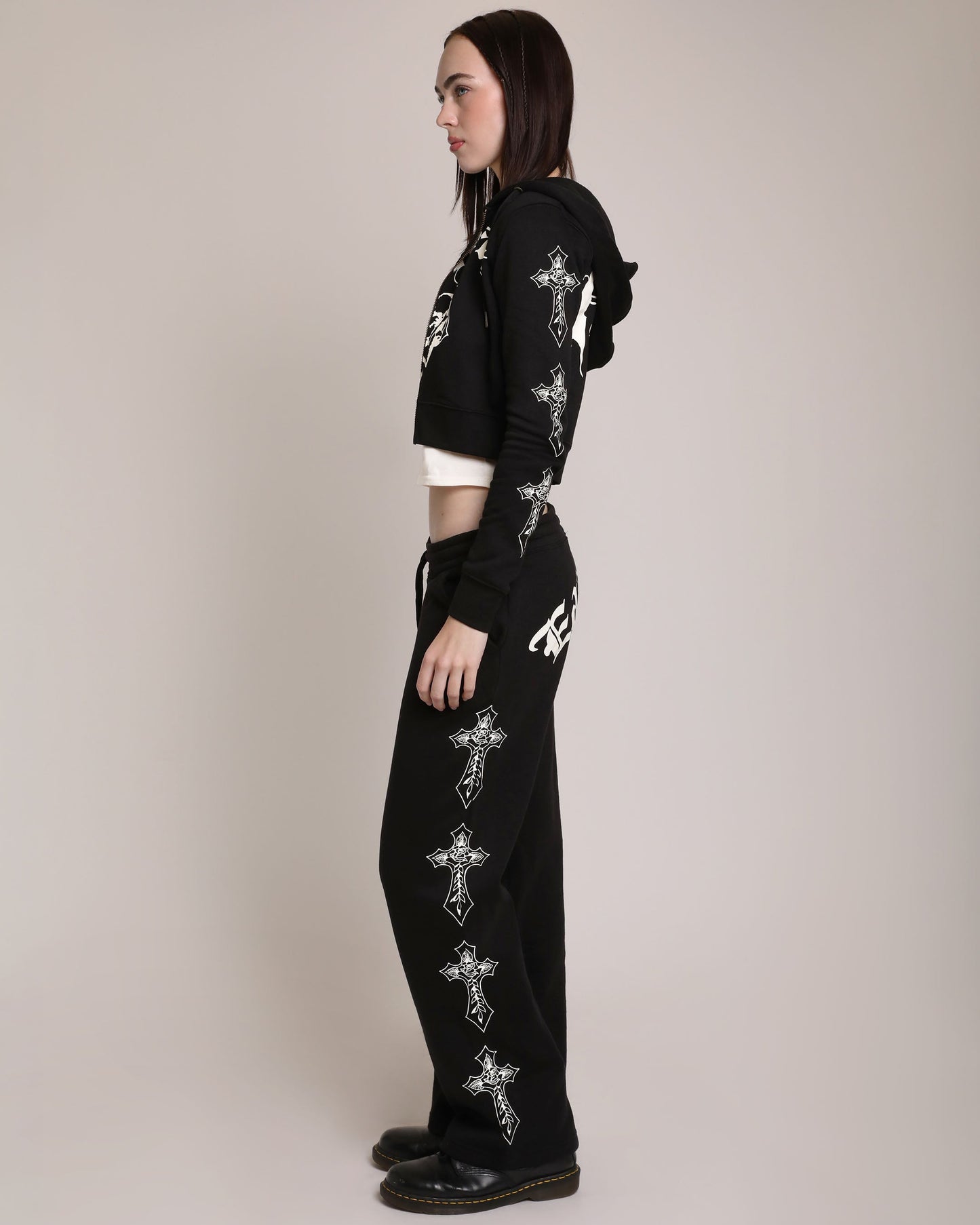 Black and White Crosses Sweatpants