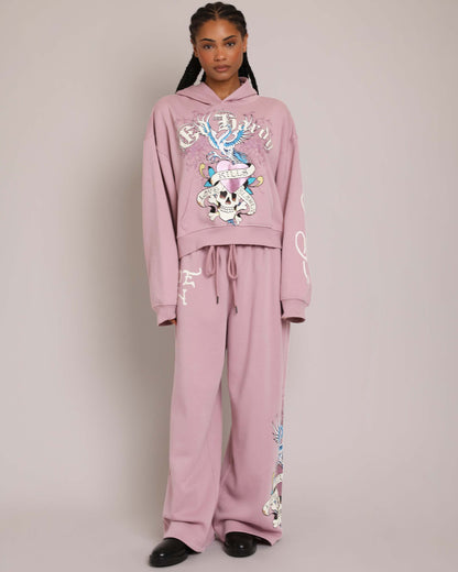 Pink LKS Skull Pant, Dusty Rose — puff print
