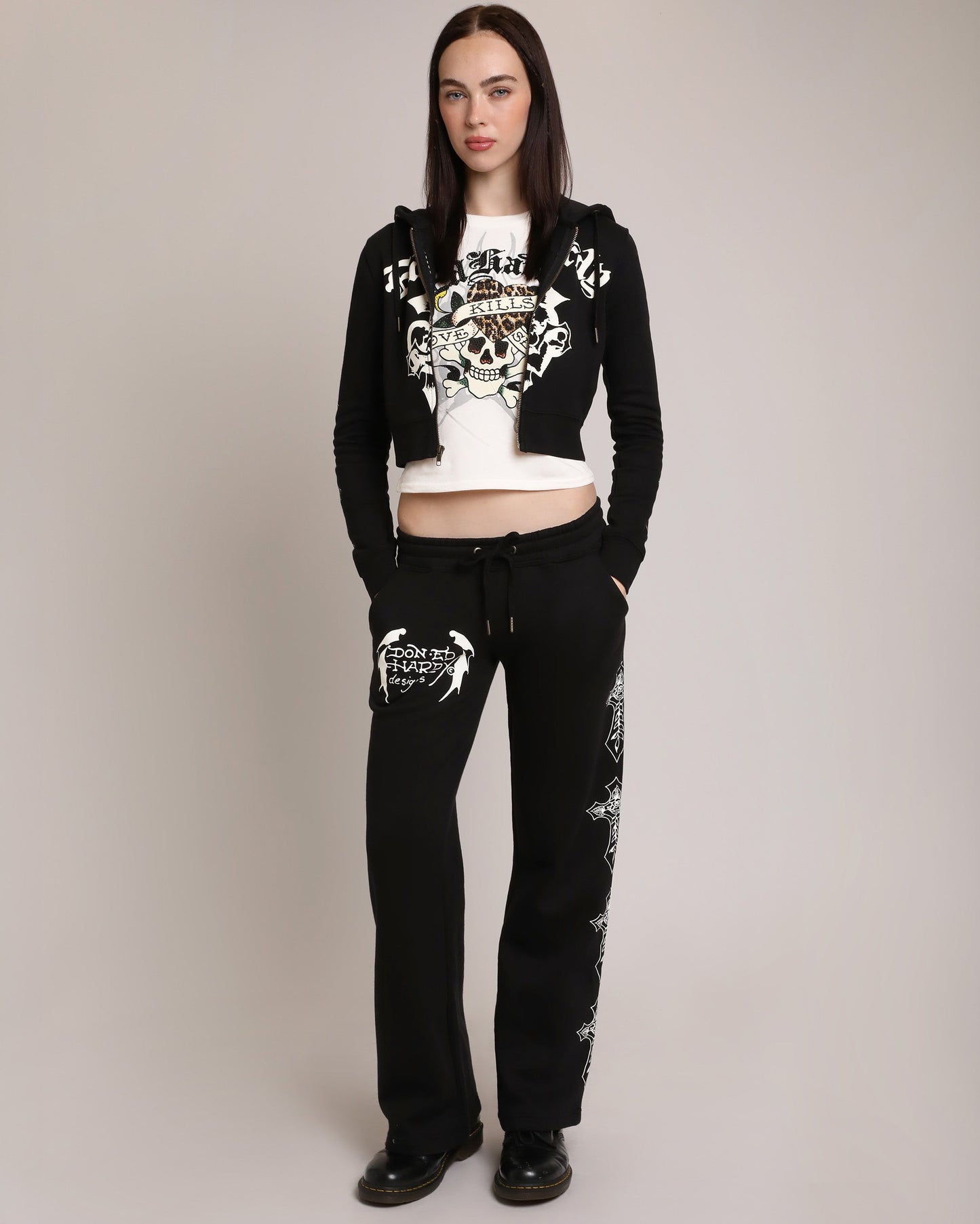 Crosses Zip Front Hoodie