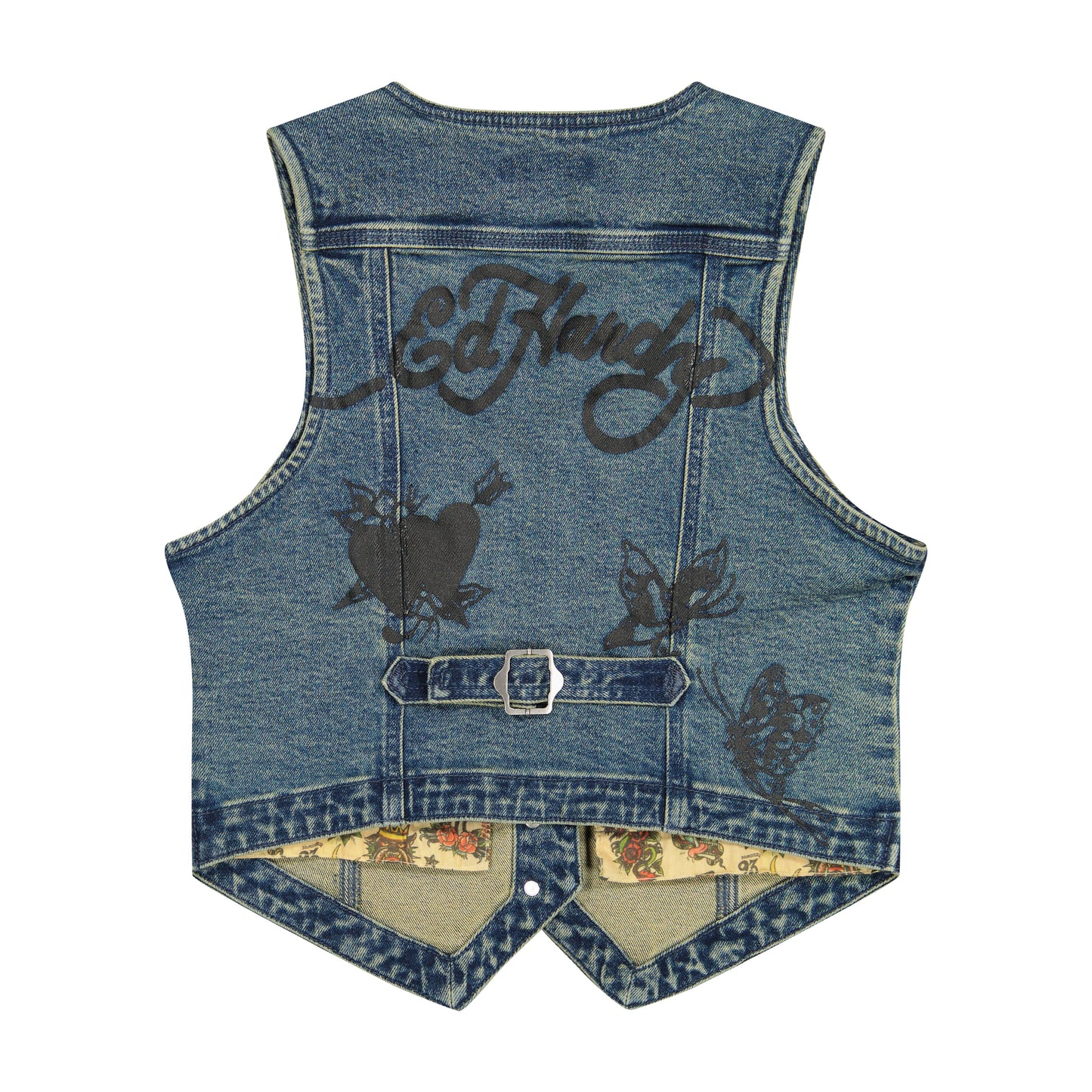 Multi Tattoo Denim Vest