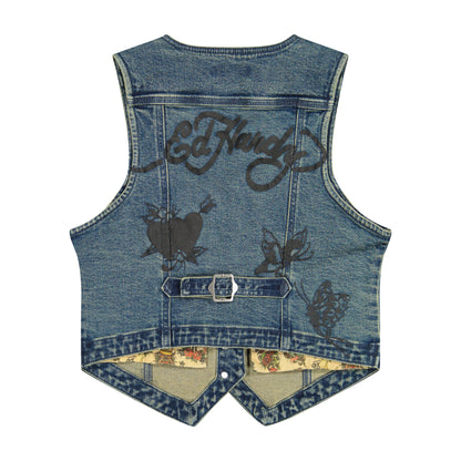 Multi Tattoo Denim Vest