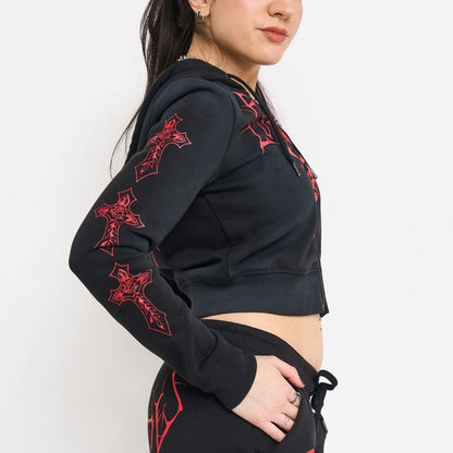 Crosses Zip Front Hoodie