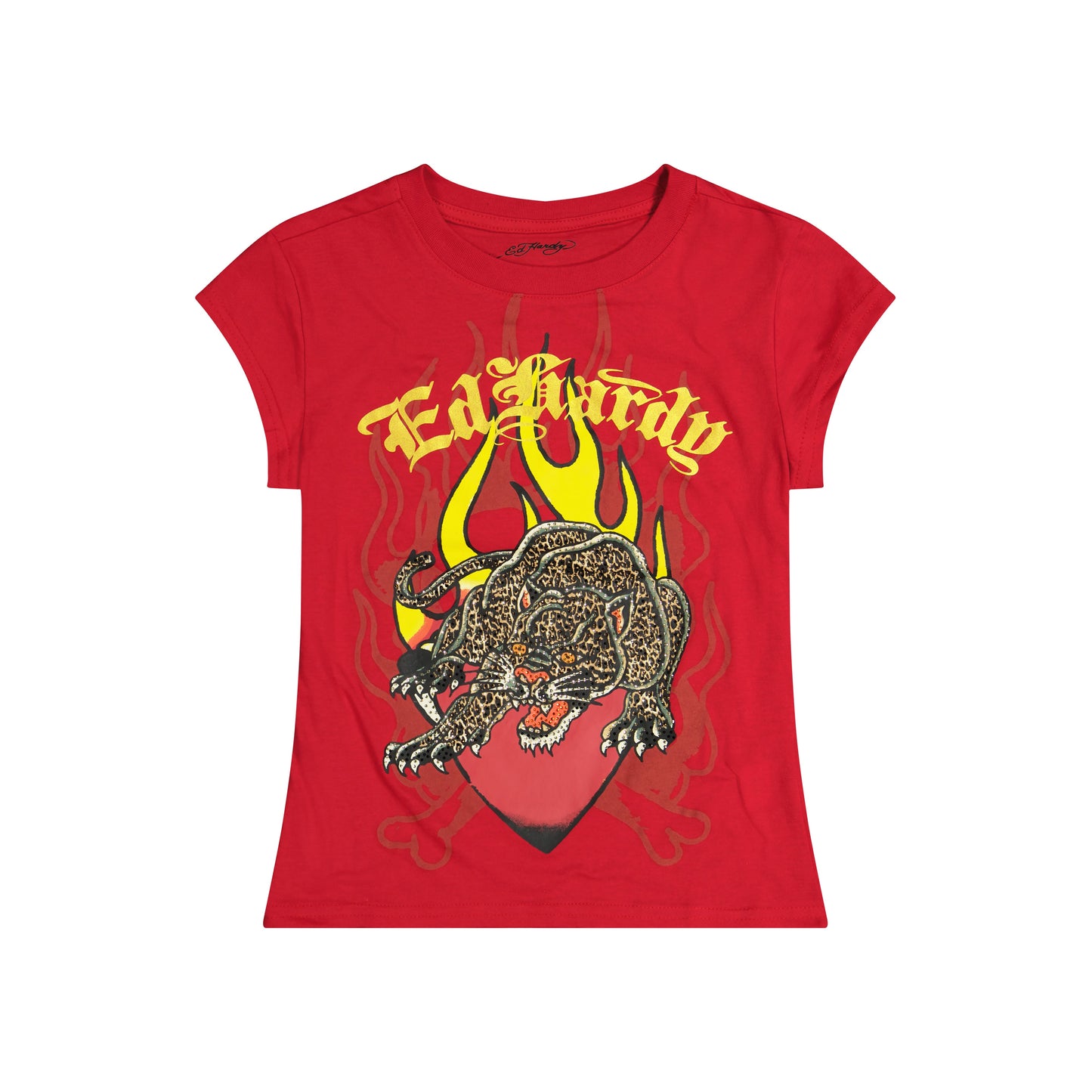Leopard Panther Rhinestone Cap Sleeve