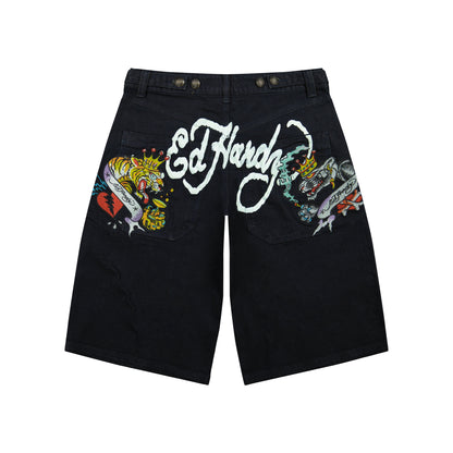 Panther Long Denim Shorts