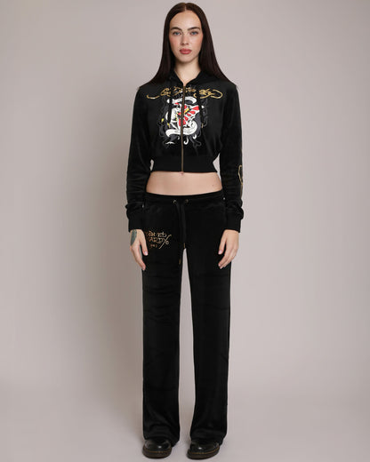 Amor Butterfly Velour Sweatpants