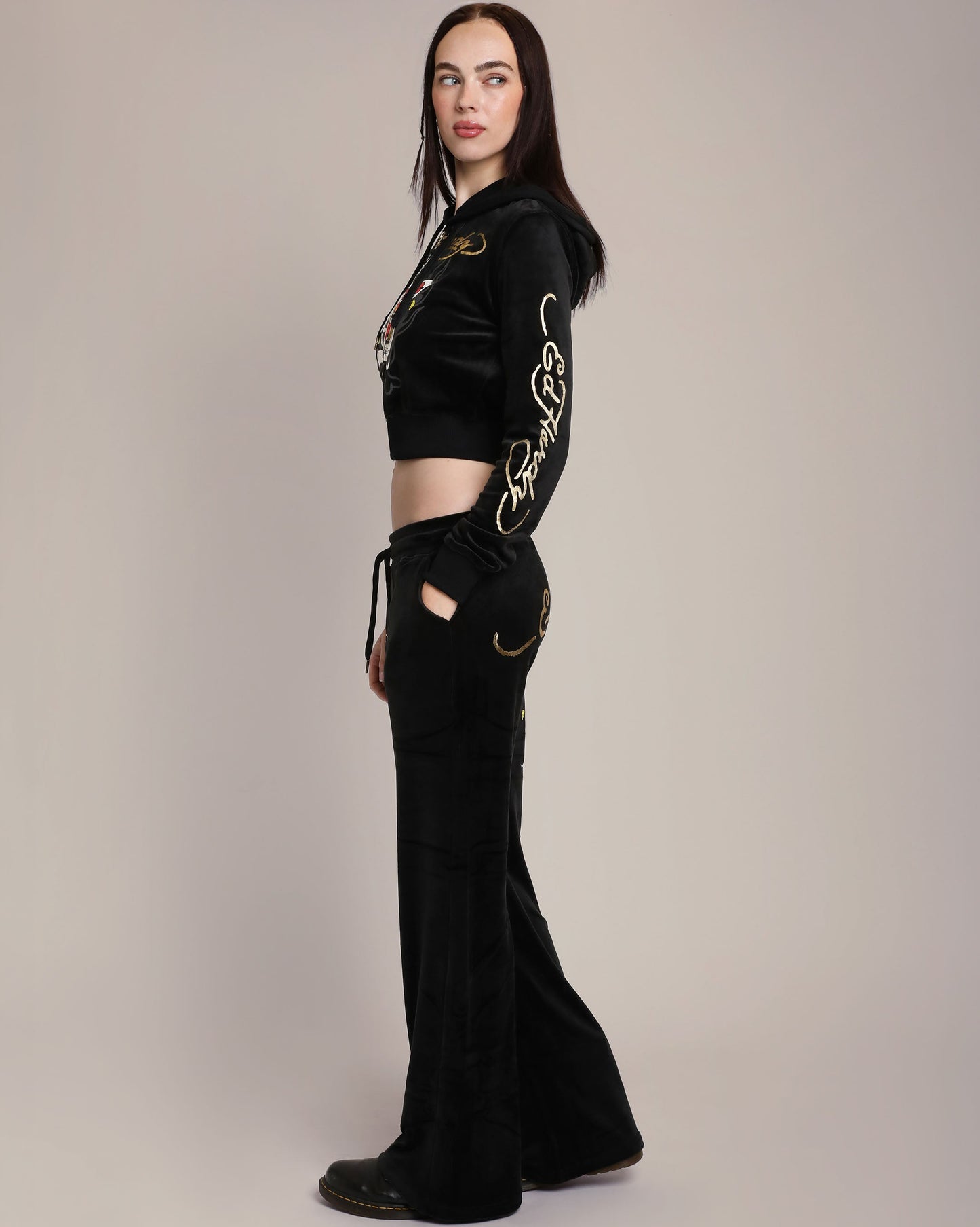 Amor Butterfly Velour Sweatpants