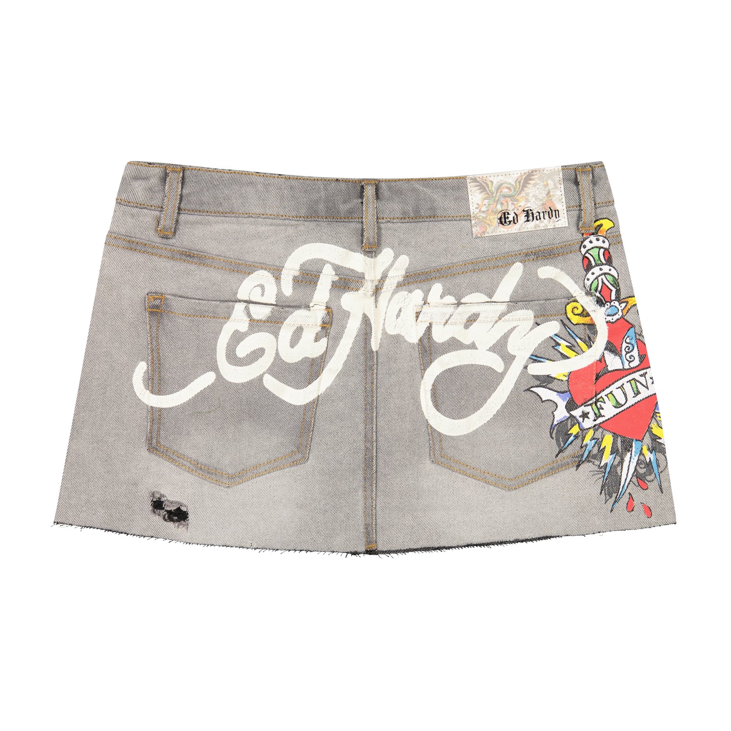 Fun Dagger Denim Mini Skirt