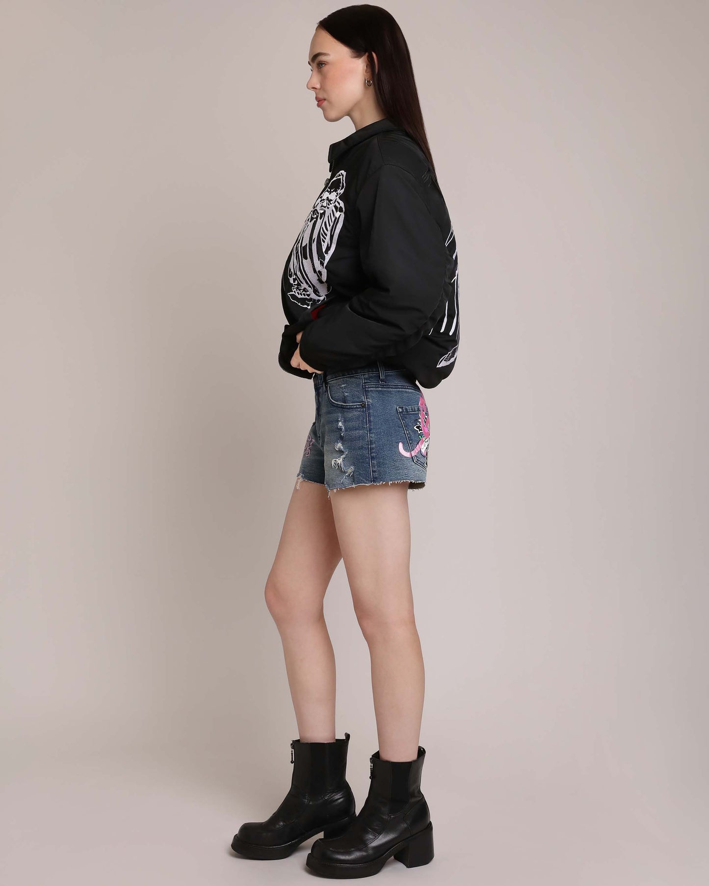 LKS Heart Denim Shorts