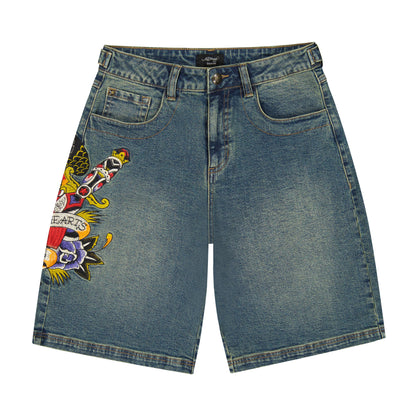 Pierced Eagle Denim Jort